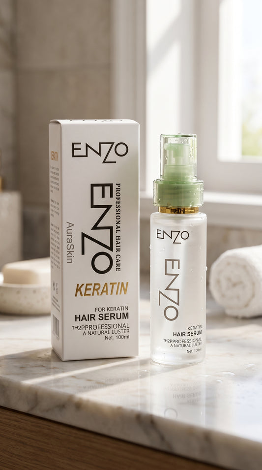 ENZO Keratin Hair Serum 100ml – Anti Frizz, Smooth & Silky Hair Care