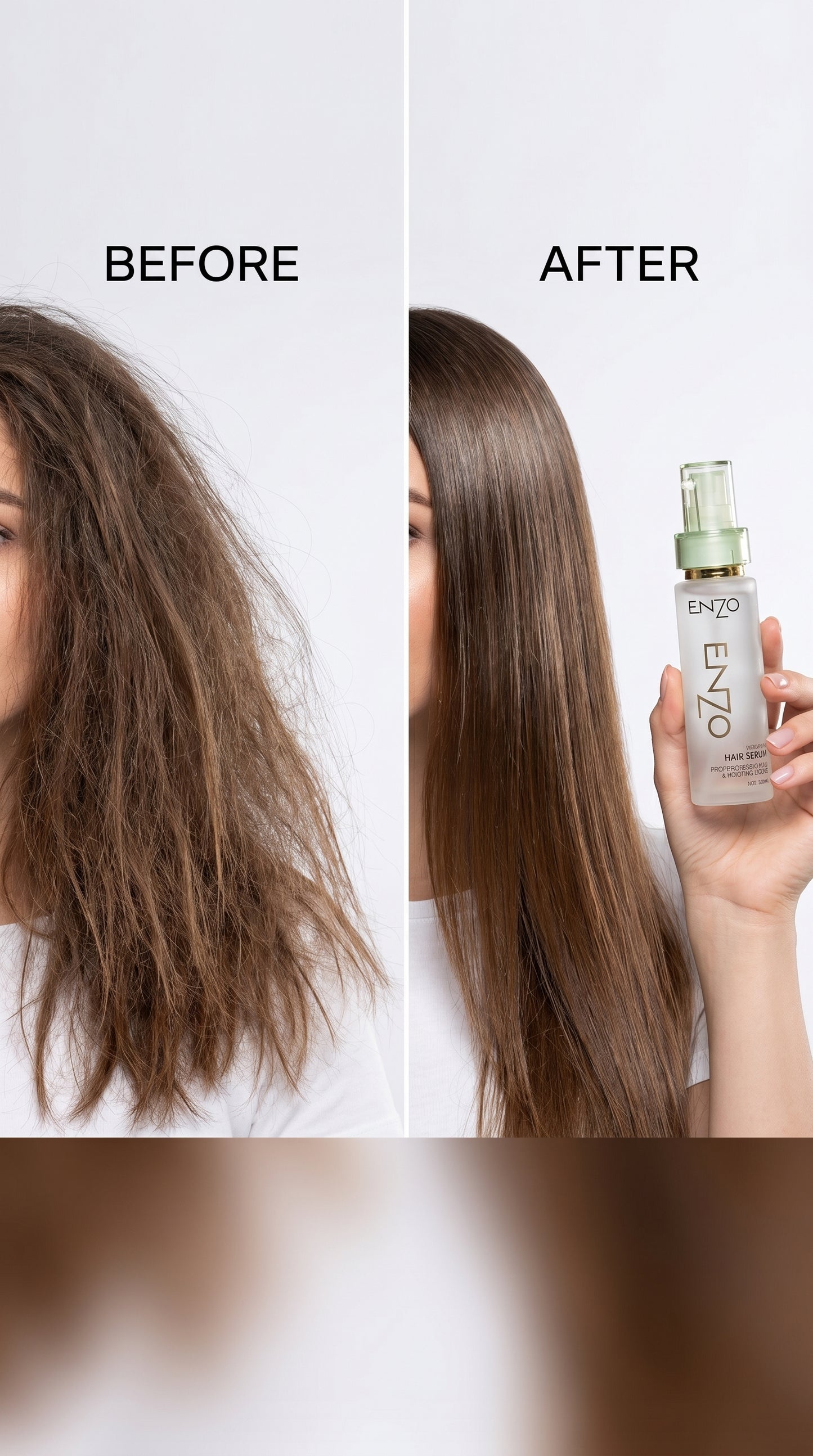 ENZO Keratin Hair Serum 100ml – Anti Frizz, Smooth & Silky Hair Care